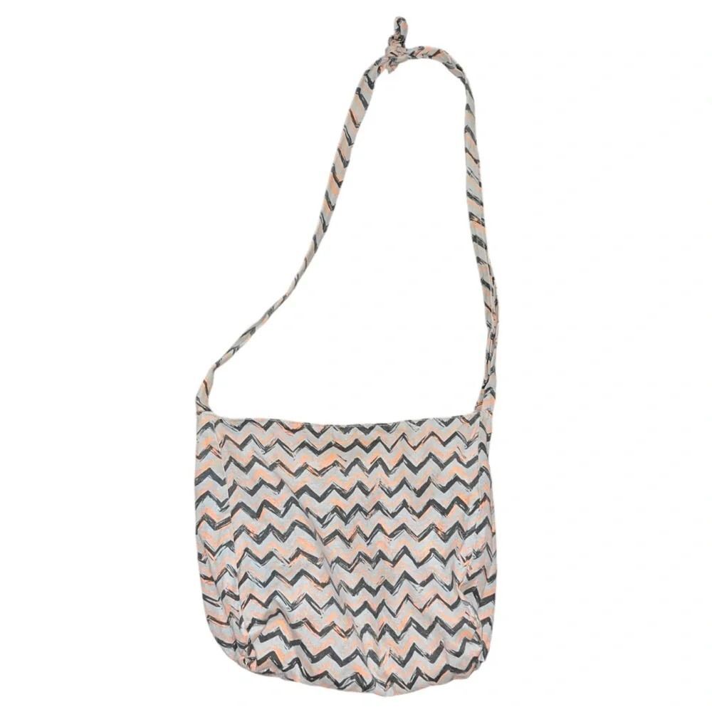 Chevron Print Crossbody Bag with Magnetic Snap Closure